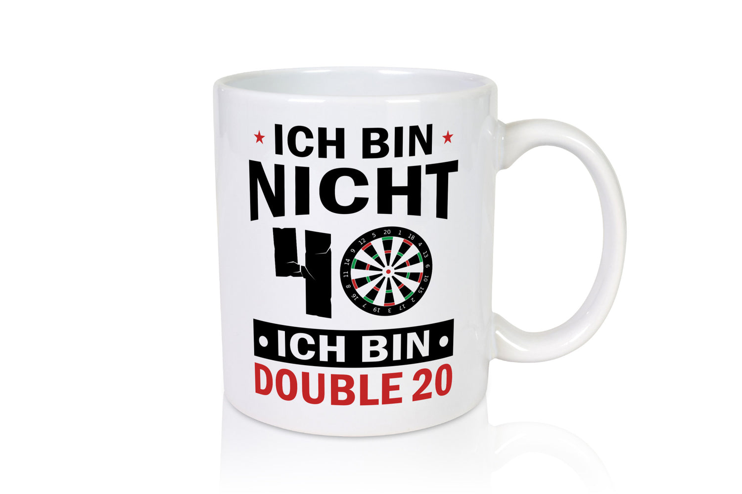 Ich bin nicht 40 Double 20 | Dart Spieler Geschenkidee Humor Tasse