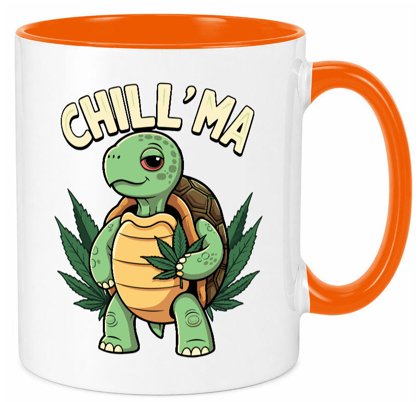 Chill ma | Cannabis Schildkröte v2 Geschenk Humor Geschenkidee lustiger Spruch Tasse