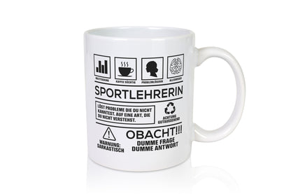 Achtung Probleme Sportlehrerin | Lehrer Sport lustiger Spruch Geschenk Humor