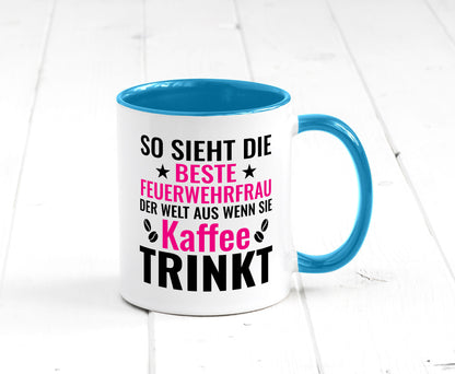 Kaffee trinkt: Feuerwehrfrau | Feuerwehr Geschenkidee Humor Tasse