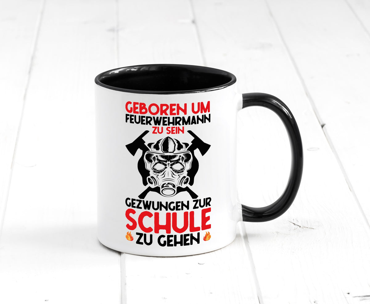 Geborener Feuerwehrmann | Feuerwehr Brand Maske Schule lustiger Spruch Geschenk Tasse