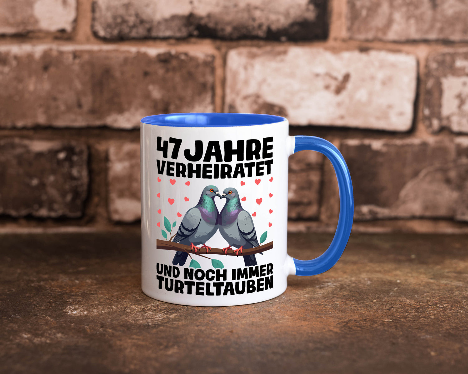 47 Jahre verheiratet | Turteltauben Ehe Ehepaar Humor Geschenkidee Tasse