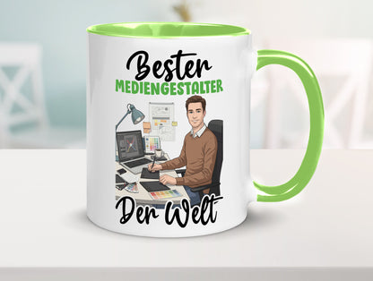 Bester Mediengestalter | Medien v2 Geschenk Humor Geschenkidee lustiger Spruch Tasse