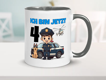 4. Geburtstag | 4 Jahre Polizei Kind Polizeiauto Humor Geschenkidee Tasse