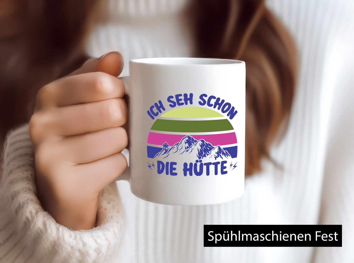 Ich seh schon die Hütte | Berge lustig Humor Geschenkidee Geschenk Tasse