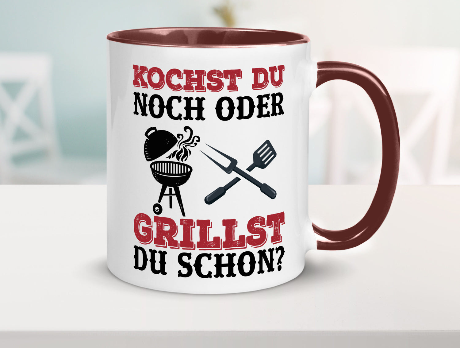 Grillst du schon? | Spruch Tasse Grillen Männer Geschenkidee Humor