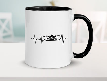 Schwimmer Herzschlag | Schwimmen Wasser Sport lustig Humor Geschenkidee Tasse