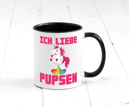 Ich liebe pupsen | Einhorn Pups lustiger Spruch Humor Geschenkidee Tasse