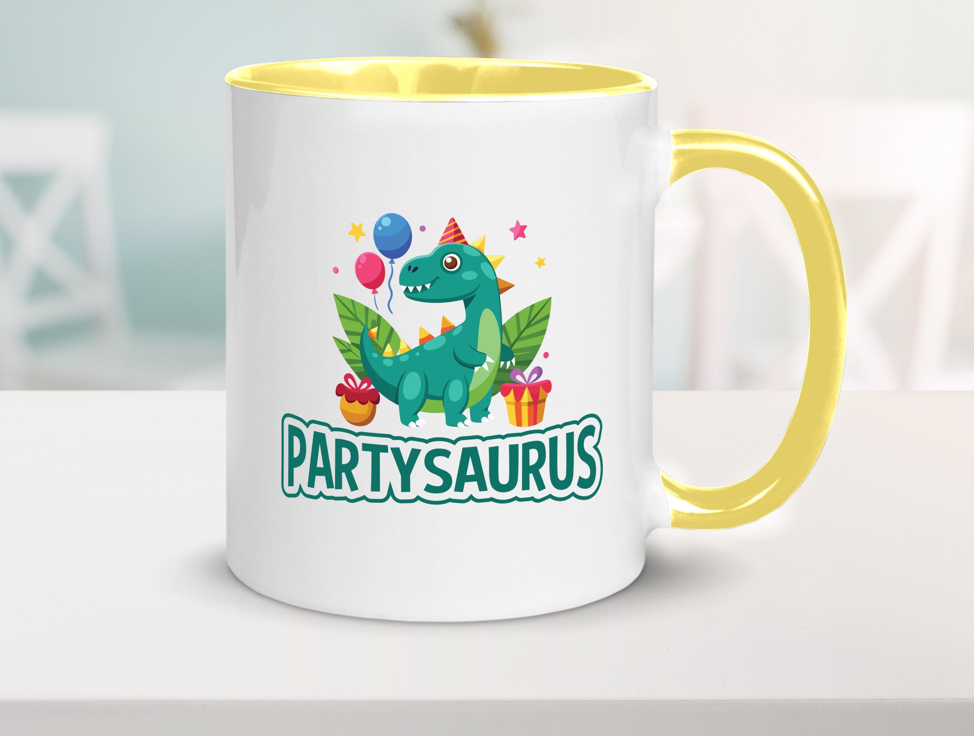 Partysaurus | Geburtstag Dinosaurier Luftballon Geschenkidee Humor Tasse