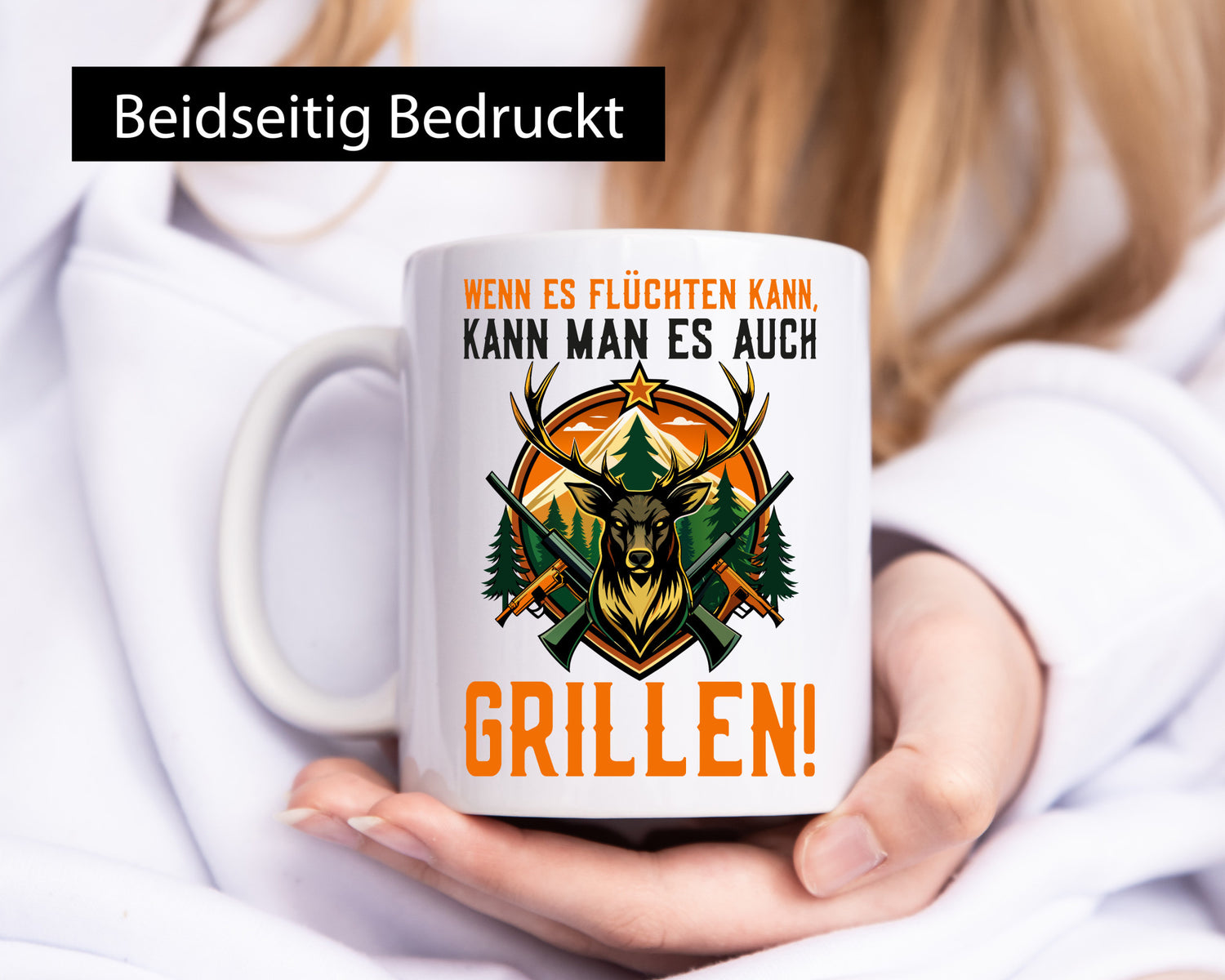 Wenn es flüchten kann man auch Grillen | Jäger Geschenk Humor Geschenkidee