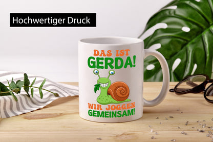 Wir Joggen gemeinsam | Sport Schnecke Humor Geschenkidee Tasse