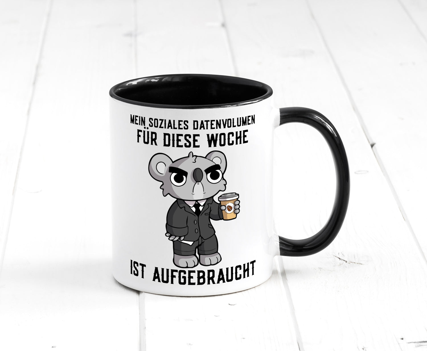 Soziales Datenvolumen | wütender Bär Einzelgänger Nerd Geschenkidee Humor Tasse