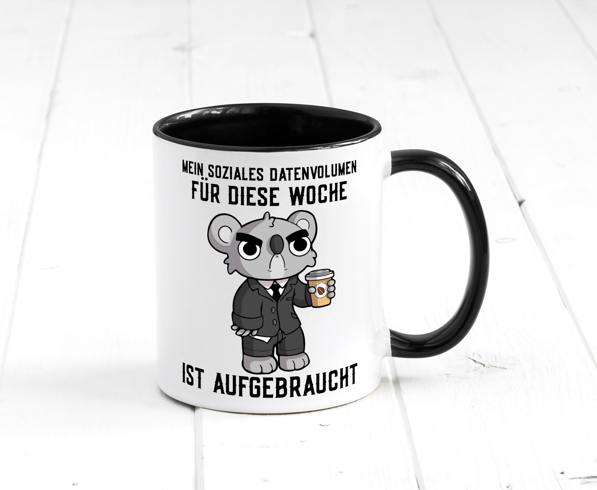Soziales Datenvolumen | wütender Bär Einzelgänger Nerd Geschenkidee Humor Tasse