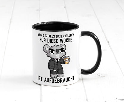 Soziales Datenvolumen | wütender Bär Einzelgänger Nerd Geschenkidee Humor Tasse