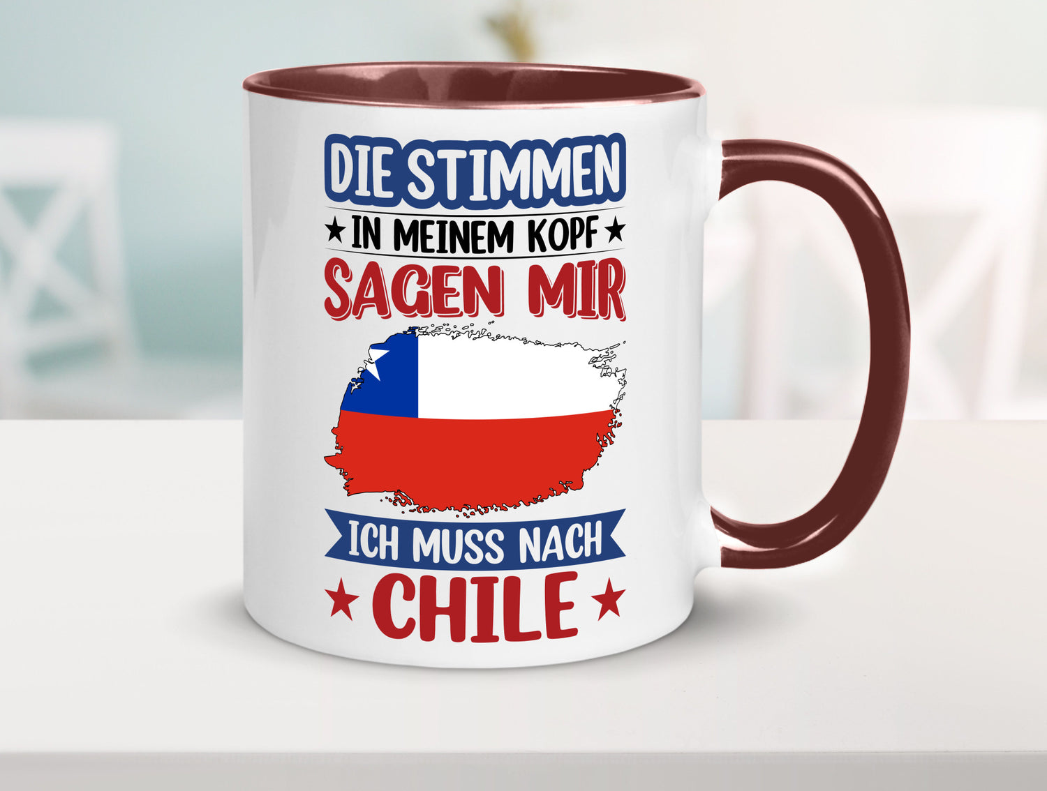 Chile | Urlaub Stimmen in meinem Kopf Traumland Geschenkidee Humor Tasse