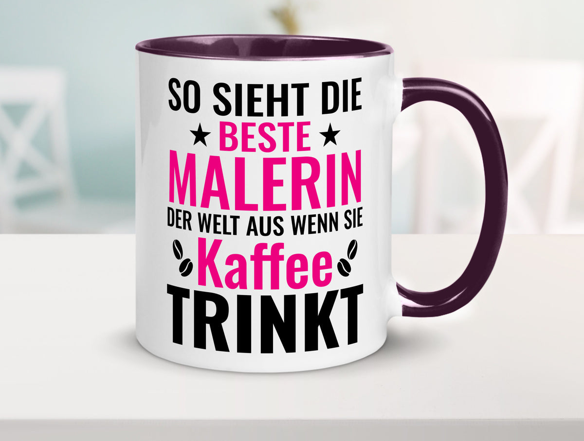 Kaffee trinkt: Malerin | Malerinnen lustiger Spruch Geschenk Humor Geschenkidee Tasse