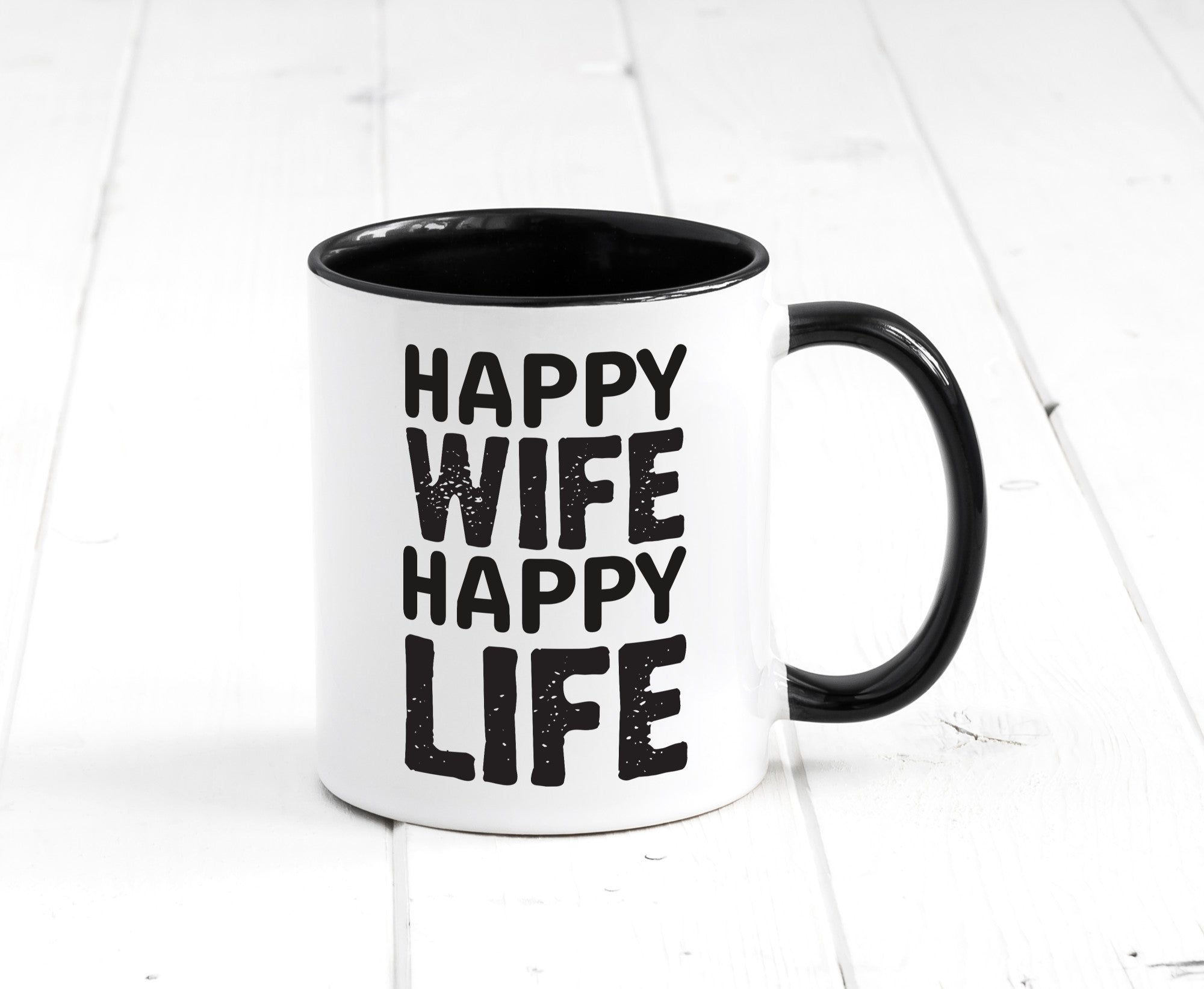 Happy Wife | Ehemann Tasse Ehefrau Humor Statement Geschenkidee