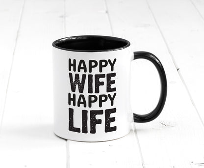 Happy Wife | Ehemann Tasse Ehefrau Humor Statement Geschenkidee