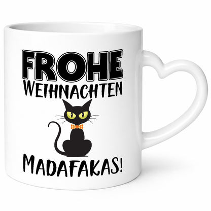 Frohe Weihnachten Madafakas! | Katze Tasse Vintage lustiger Spruch Geschenk