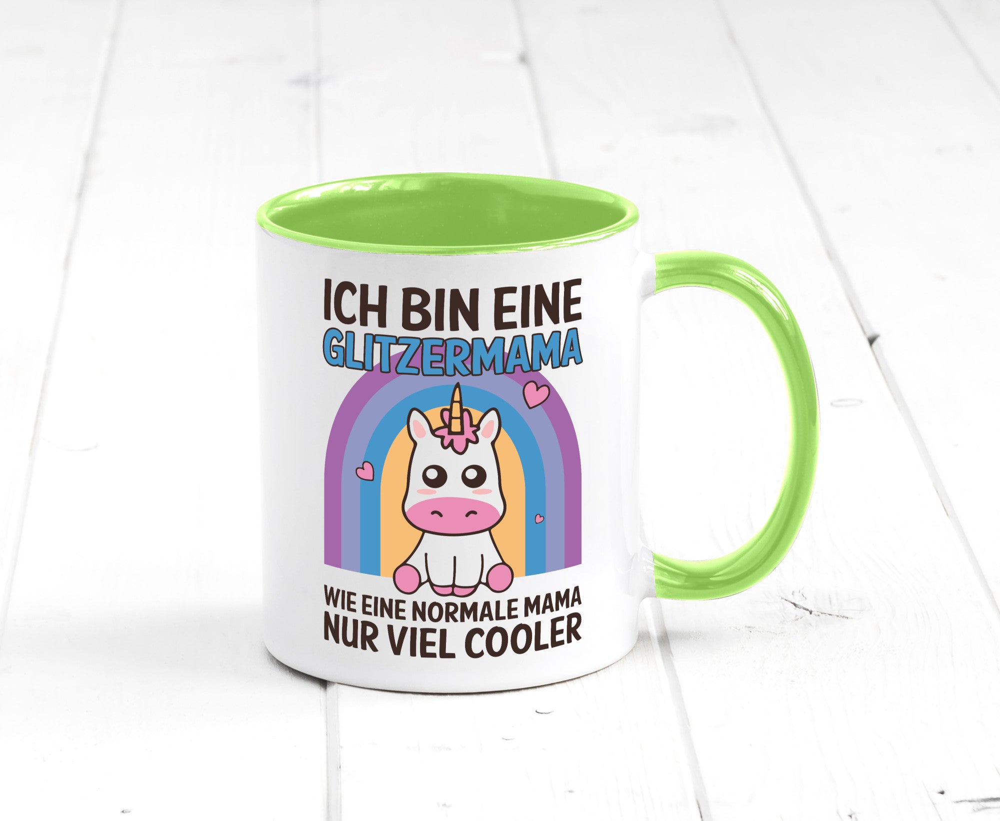 Glitzermama, wie normal, nur cooler | Einhorn Geschenkidee Familie Humor Tasse