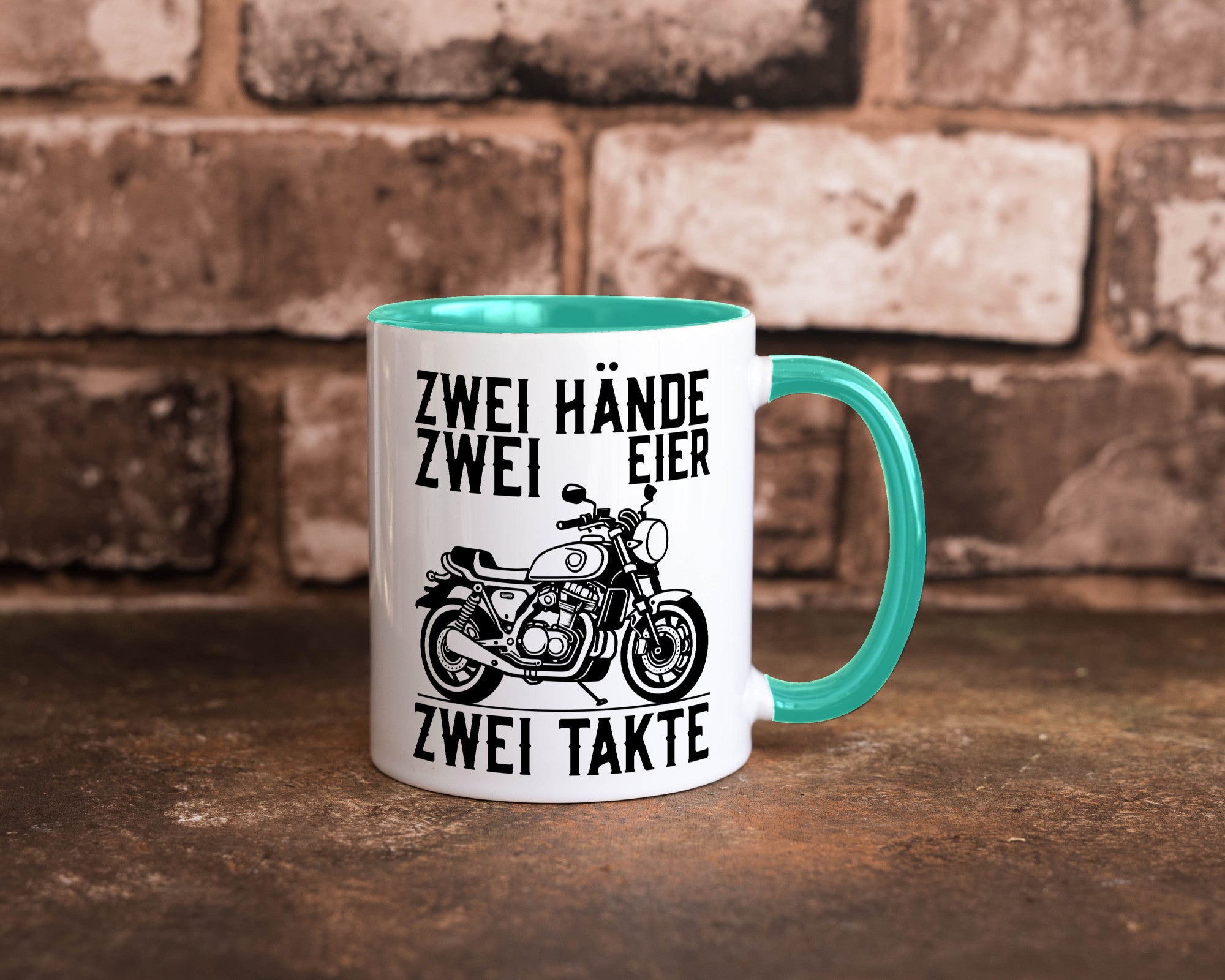 Zwei Hände | Zweitaktmotor Motorrad Moped Biker Geschenkidee Humor Tasse