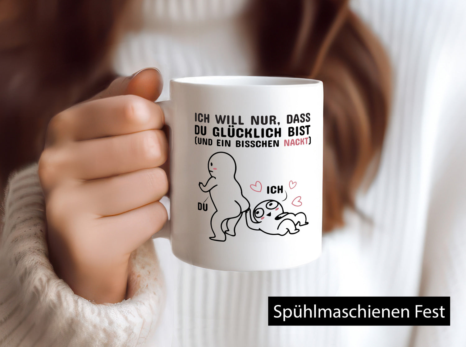 Nur ein bisschen nackt Humor Geschenkidee Tasse