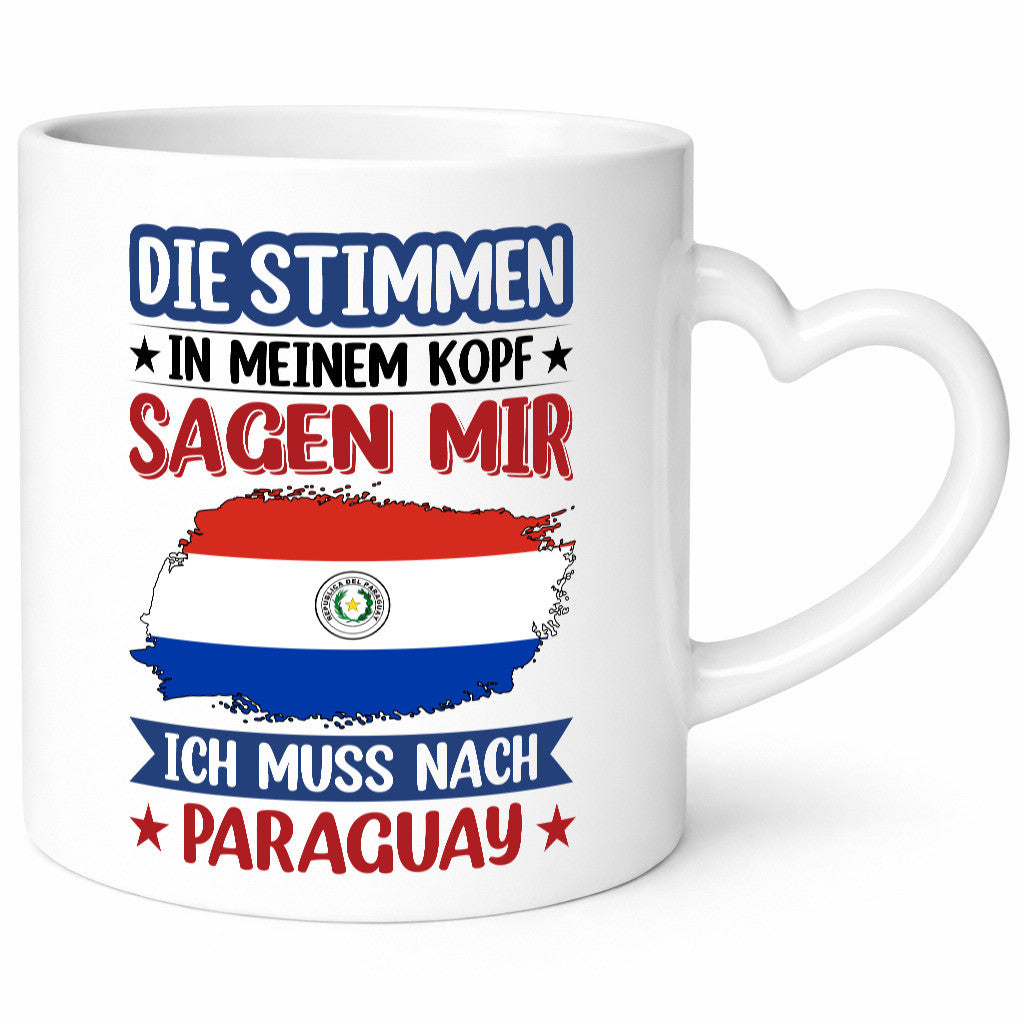 Paraguay | Urlaub Stimmen in meinem Kopf Traumland v2 Geschenkidee Humor Tasse