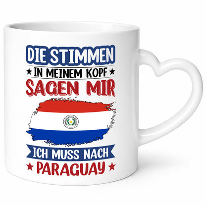 Paraguay | Urlaub Stimmen in meinem Kopf Traumland v2 Geschenkidee Humor Tasse