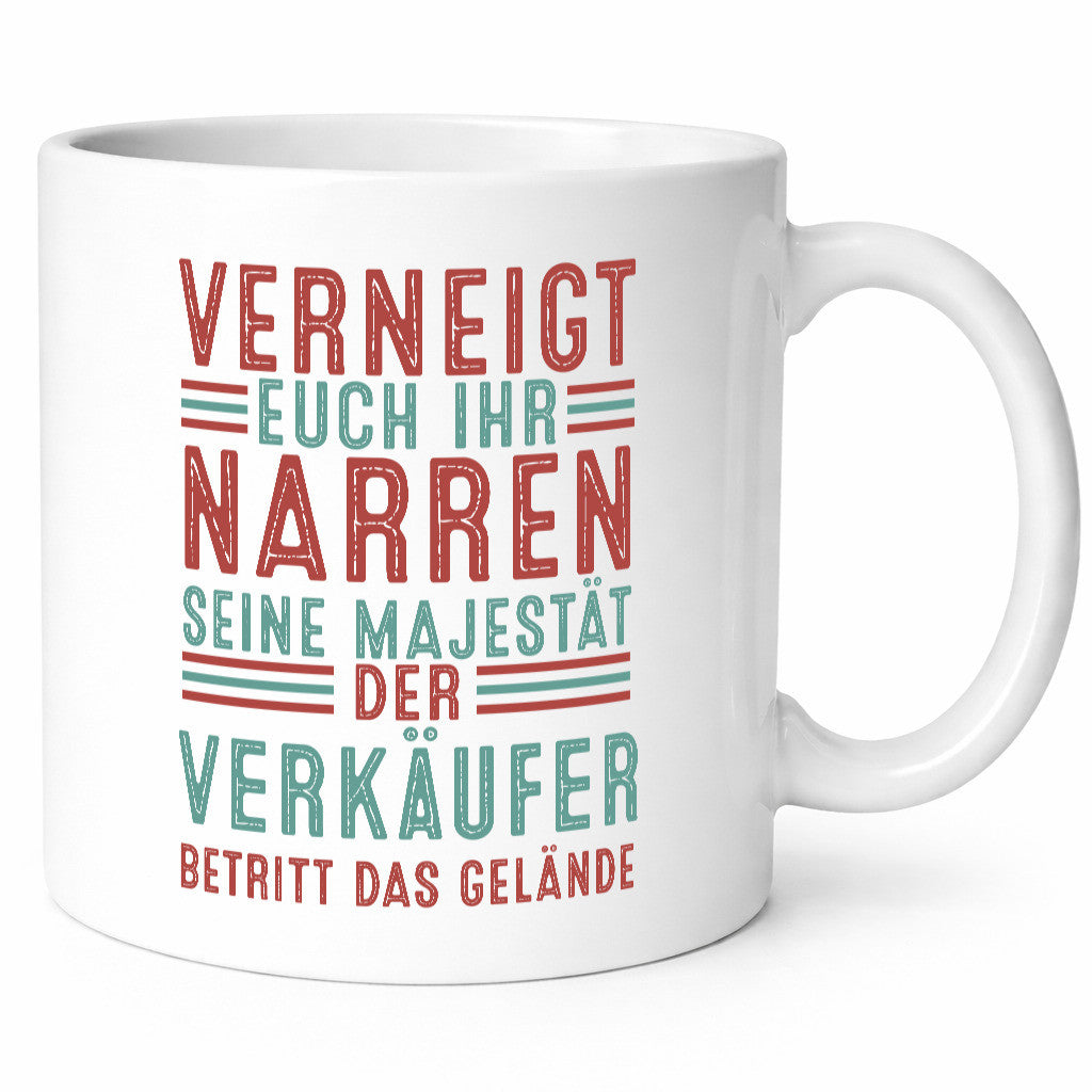 Verneigt euch: Verkäufer | Kollege Verkaufsjob lustiger Spruch Geschenk Arbeit Tasse