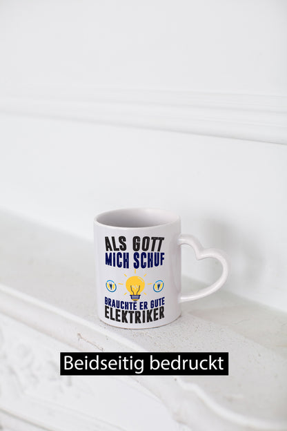 Als mich Gott schuf | Elektriker Arbeit Humor Kollegen Büro Geschenkidee Tasse