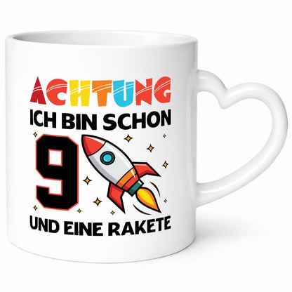 9. Geburtstag | Rakete Weltraum 9 Jahre Galaxy Humor Geschenkidee Tasse