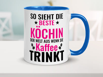 Kaffee trinkt: Köchin | Chefköchin Chefkoch Humor Arbeit Kollegen Büro