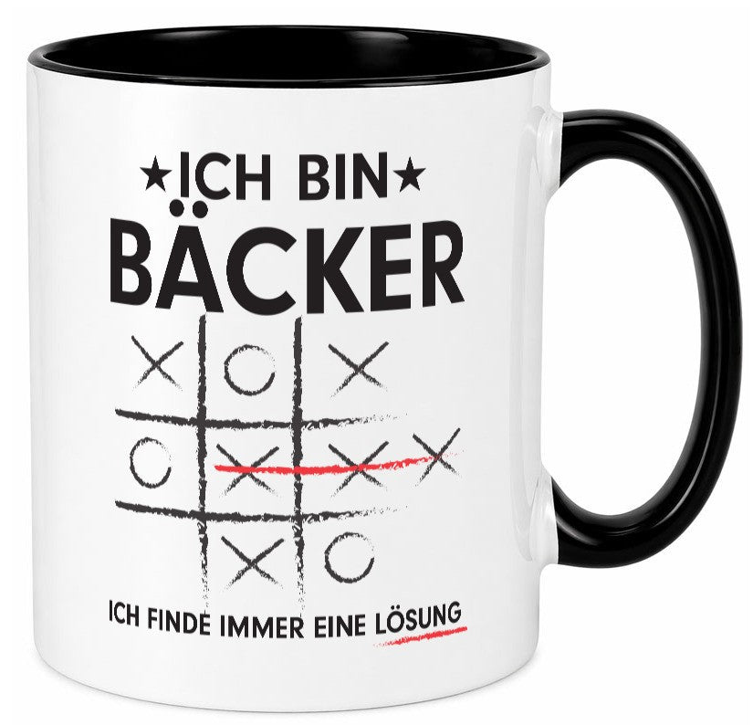 Lösung Finden: Bäcker | Bäckerei Backen Humor Geschenkidee Tasse