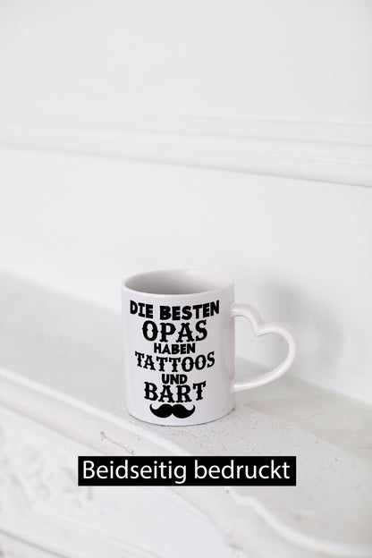 Die besten Opas haben Tattoos und Bart | Schneuzer Humor Familie Geschenkidee