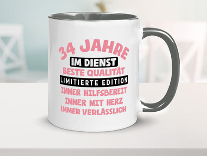 34 Jahre im Dienst | Jubiläum Arbeit v11 Geschenk Kollegen Büro lustiger Spruch