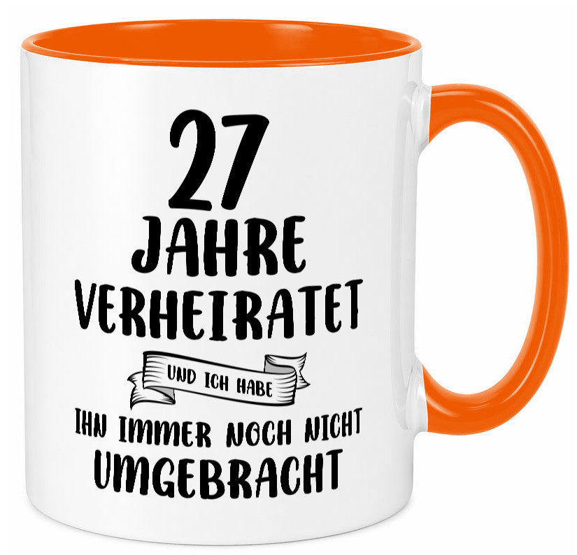 27 Jahre Verheiratet, immer noch am Leben! Geschenkidee Humor Tasse