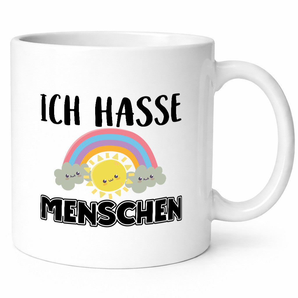 Ich hasse Menschen | Kinder Zeichnung Zyniker Tasse Geschenkidee Humor