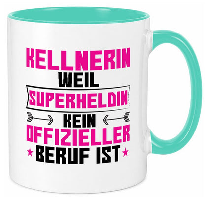 Superheldin Kellnerin | Beruf kellnern Bedienung Geschenk Arbeit Kollegen Büro Tasse