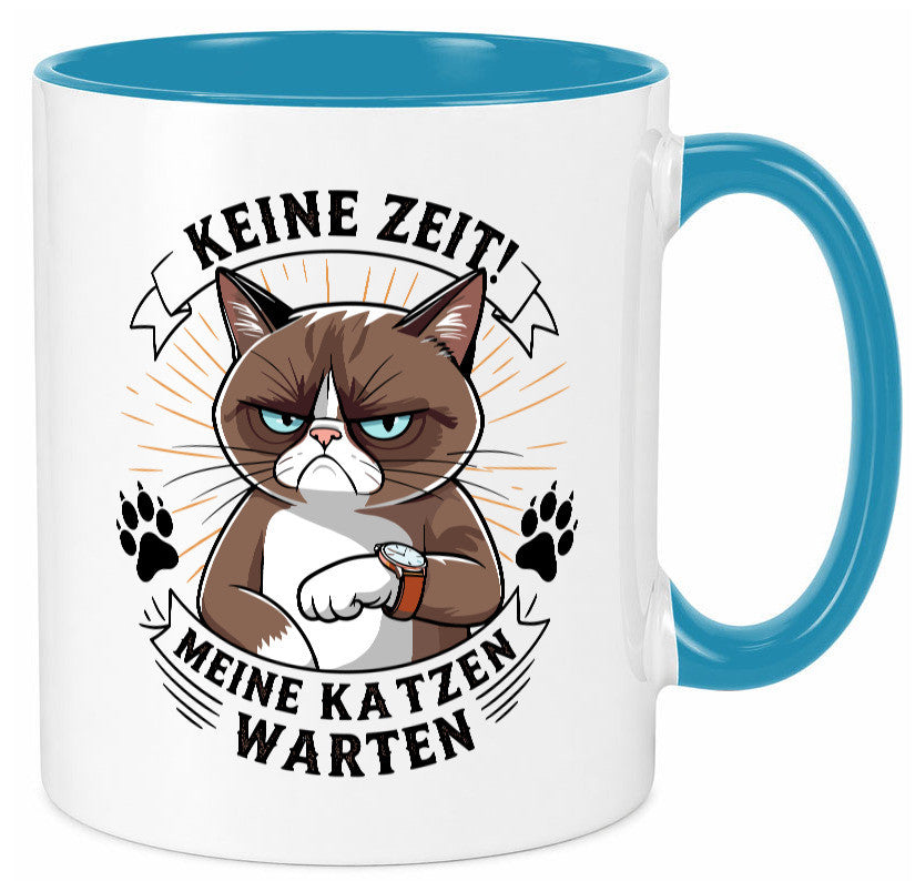 Keine Zeit meine Katzen Warten | Schwarze Katze Geschenkidee Tierliebhaber