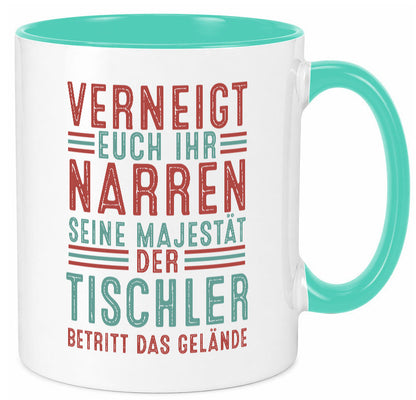 Verneigt euch: Tischler | Handwerk Beruf Tischlerei Geschenkidee Arbeit Tasse