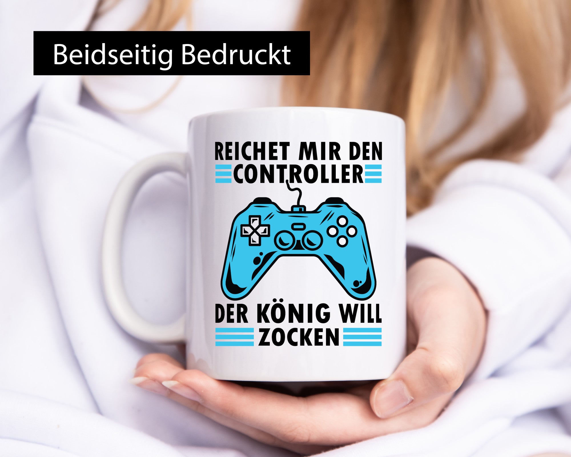 König will zocken | Controller Geschenk Humor Geschenkidee lustiger Spruch Tasse