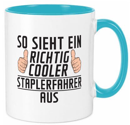 Richtig Cooler Staplerfahrer | Gabelstapler Fahrer Humor Geschenkidee Tasse