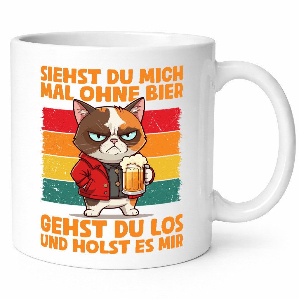 Siehst du mich ohne bier | Katze Biertrinker Geschenk Tierliebhaber Humor