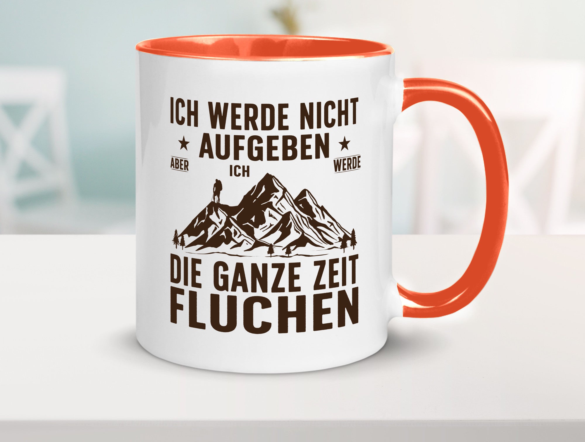 Nicht aufgeben, fluchen | Berge Wanderer v2 Humor Geschenkidee Tasse