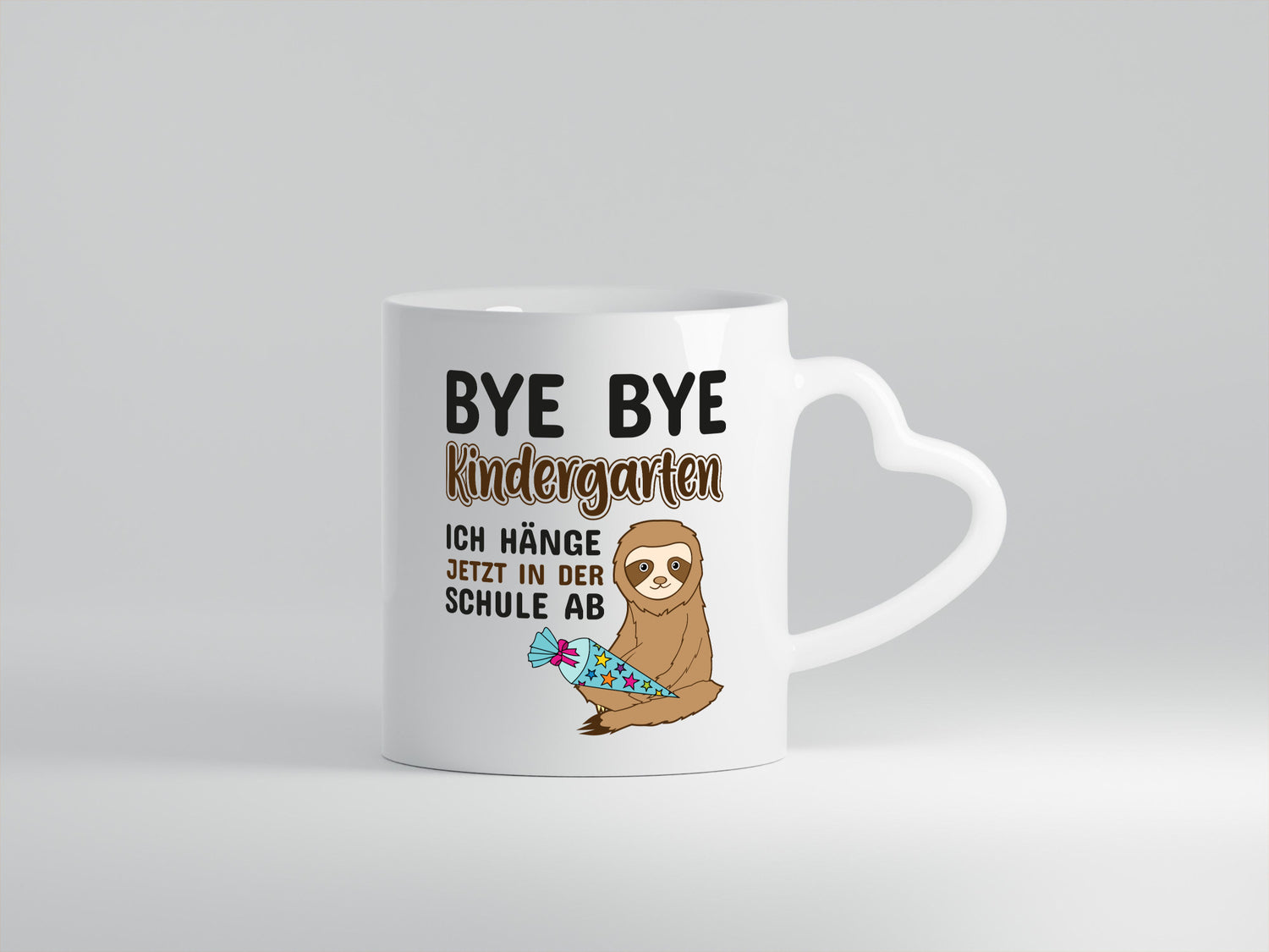 Bye Kindergarten | Schulkind Tasse Faultier Motiv lustig Tierliebhaber Humor
