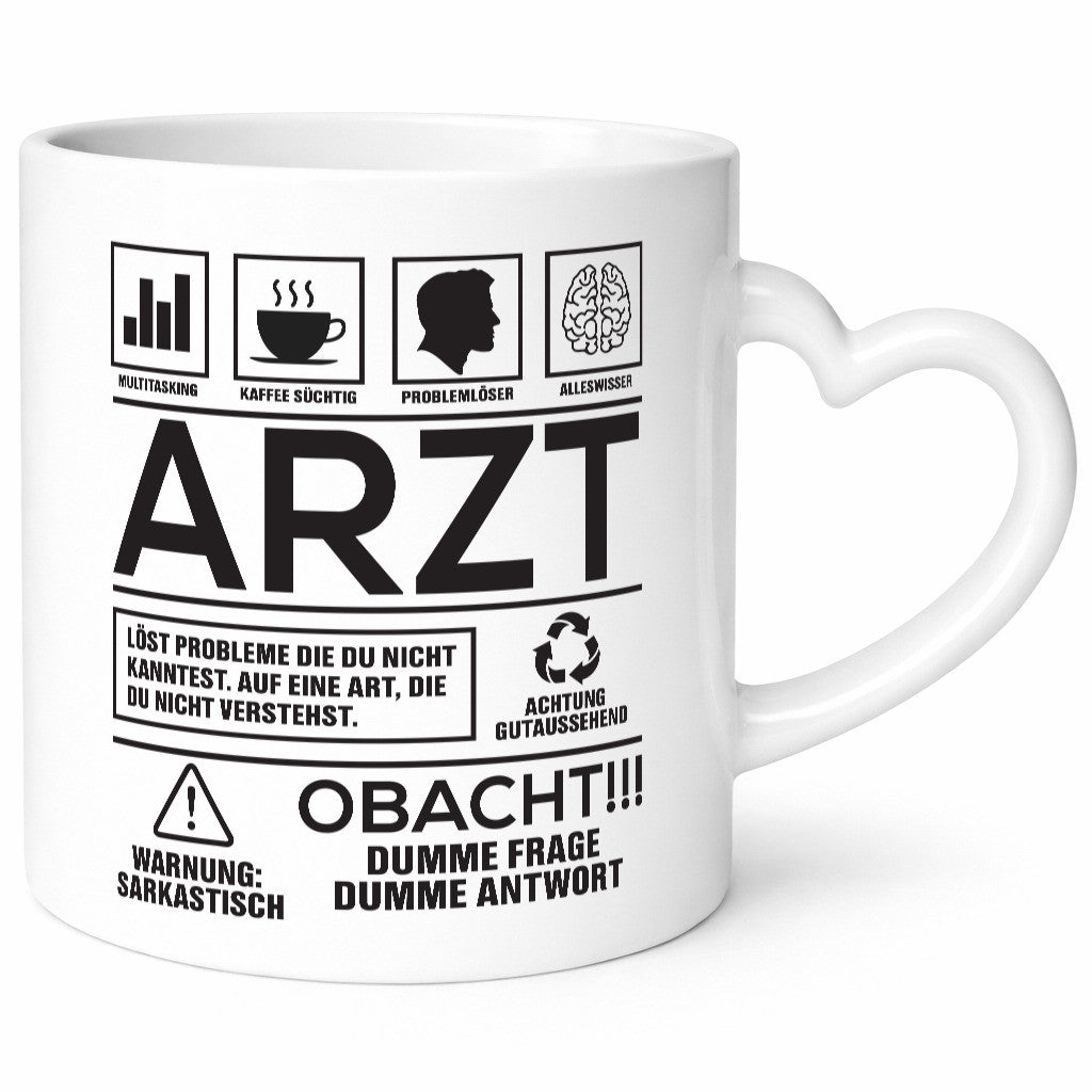Achtung Probleme Arzt | Medizin Doktor Facharzt Geschenkidee Humor Tasse