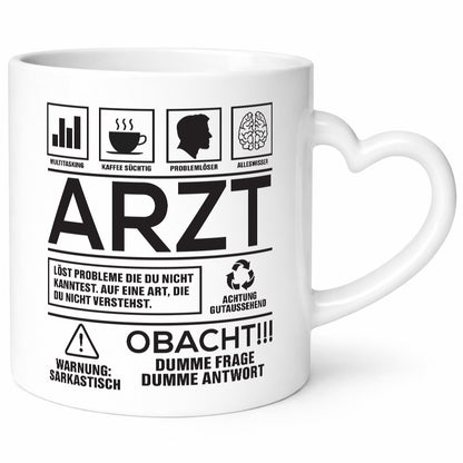 Achtung Probleme Arzt | Medizin Doktor Facharzt Geschenkidee Humor Tasse