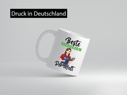 Beste Kassiererin v2 Geschenk Humor Geschenkidee lustiger Spruch Tasse