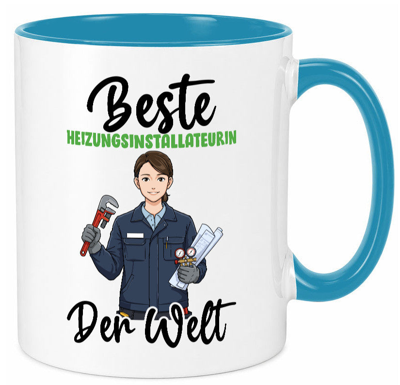 Beste Heizungsinstallateurin | Heizung v2 lustiger Spruch Geschenk Humor Tasse