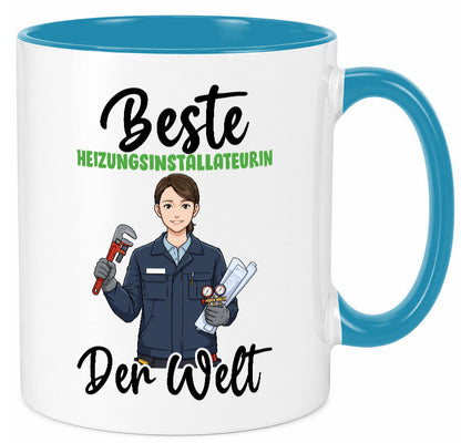 Beste Heizungsinstallateurin | Heizung v2 lustiger Spruch Geschenk Humor Tasse